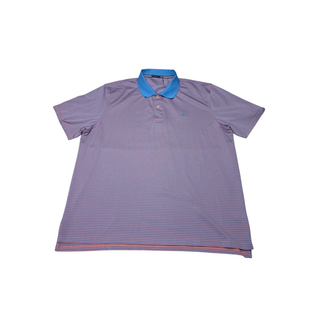 Southern‎ Tide Tide to Trail Mens XL Blue Coral Stripe Golf Polo Shirt